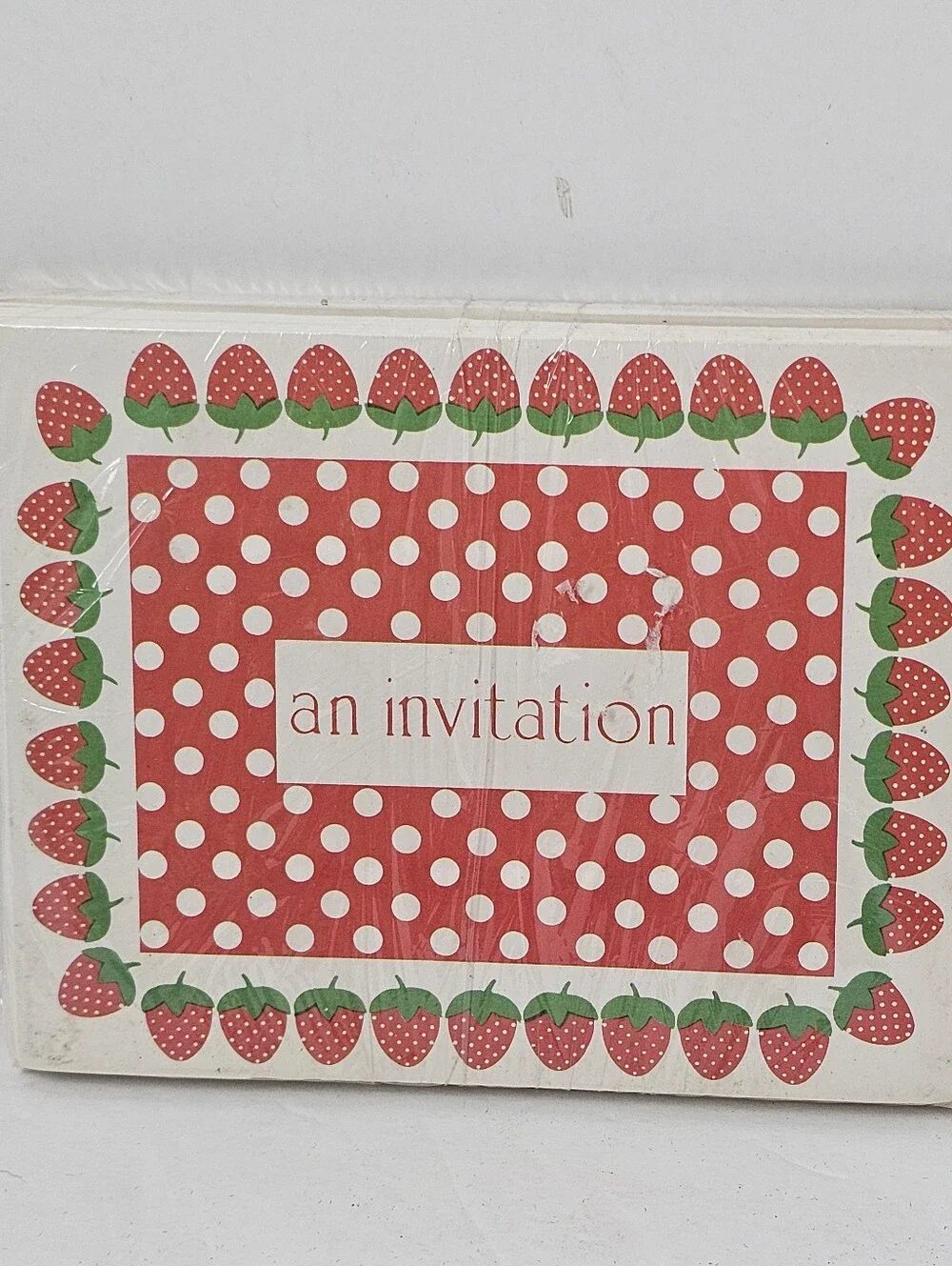2‎ Sets Vintage Party Invitations 8 Watercolor 10 Strawberry NIP Nostalgia Party